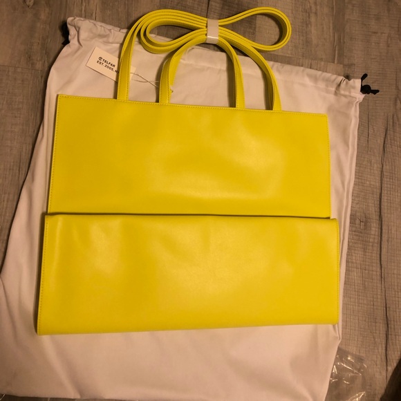 Telfar Highlighter Yellow Large Shopper - Picture 2 of 5